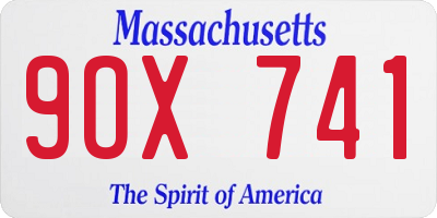 MA license plate 9OX741