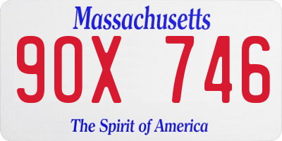 MA license plate 9OX746