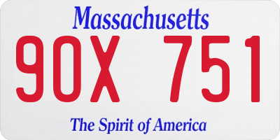 MA license plate 9OX751