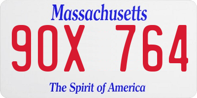 MA license plate 9OX764