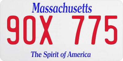 MA license plate 9OX775