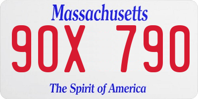 MA license plate 9OX790