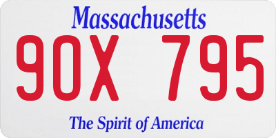 MA license plate 9OX795