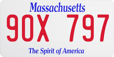 MA license plate 9OX797