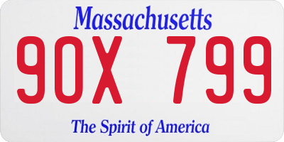 MA license plate 9OX799