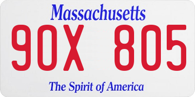 MA license plate 9OX805
