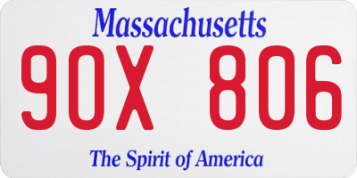 MA license plate 9OX806