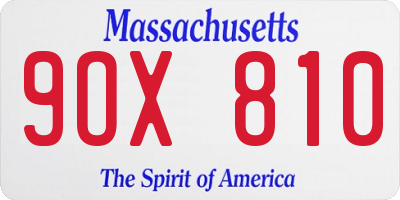 MA license plate 9OX810