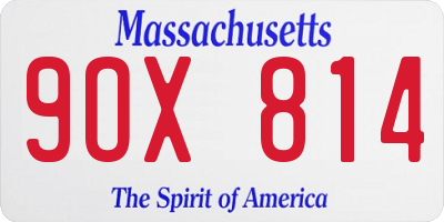 MA license plate 9OX814
