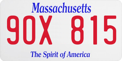 MA license plate 9OX815