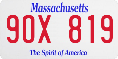 MA license plate 9OX819