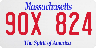 MA license plate 9OX824