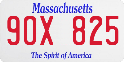 MA license plate 9OX825