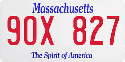 MA license plate 9OX827