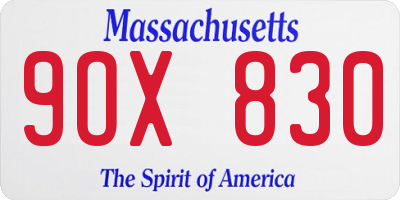 MA license plate 9OX830