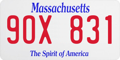 MA license plate 9OX831