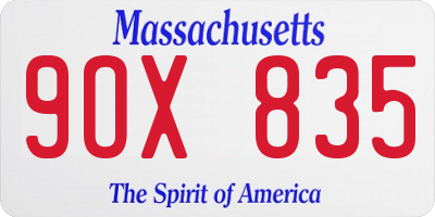 MA license plate 9OX835