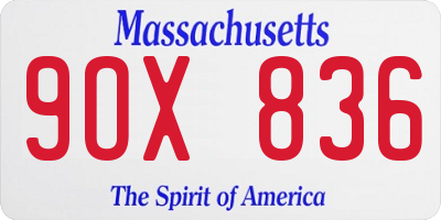 MA license plate 9OX836
