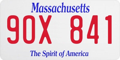 MA license plate 9OX841