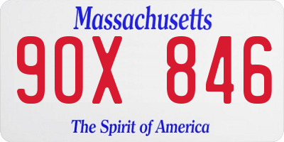 MA license plate 9OX846