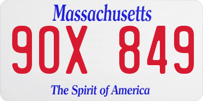 MA license plate 9OX849