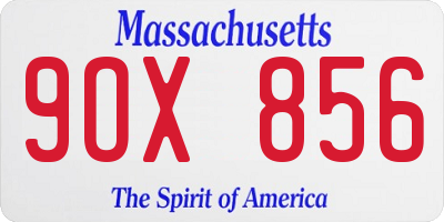 MA license plate 9OX856