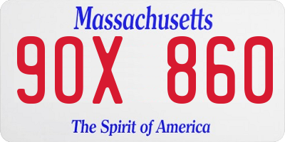 MA license plate 9OX860