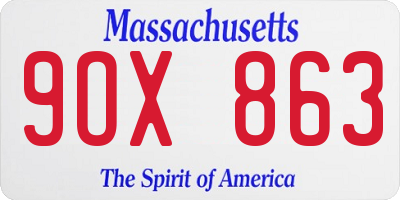 MA license plate 9OX863