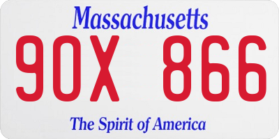 MA license plate 9OX866