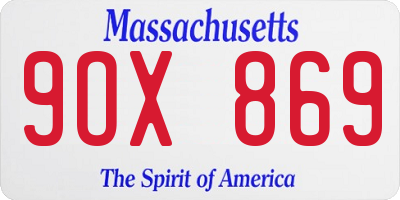 MA license plate 9OX869