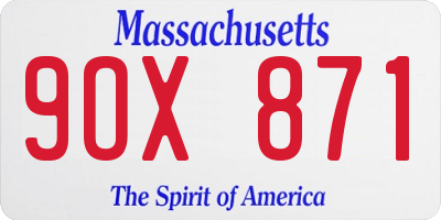 MA license plate 9OX871