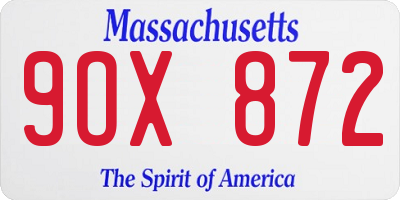 MA license plate 9OX872