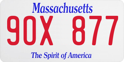 MA license plate 9OX877