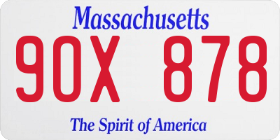 MA license plate 9OX878