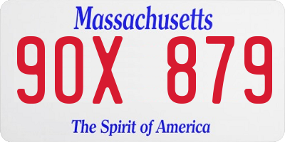 MA license plate 9OX879