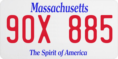 MA license plate 9OX885