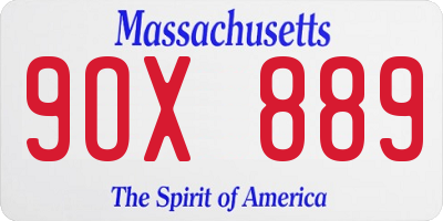 MA license plate 9OX889