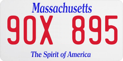 MA license plate 9OX895