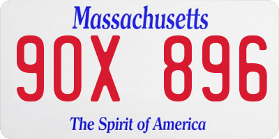 MA license plate 9OX896