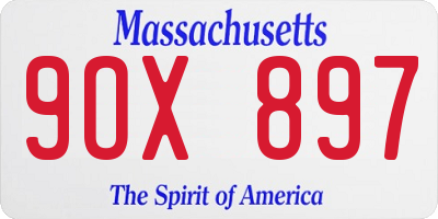 MA license plate 9OX897