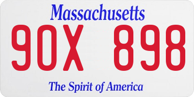 MA license plate 9OX898