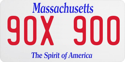 MA license plate 9OX900