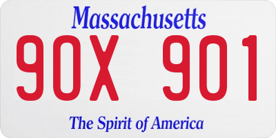 MA license plate 9OX901