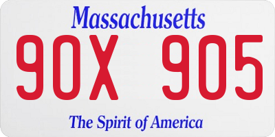 MA license plate 9OX905