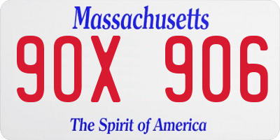 MA license plate 9OX906