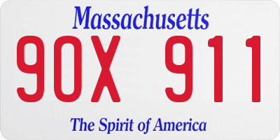 MA license plate 9OX911