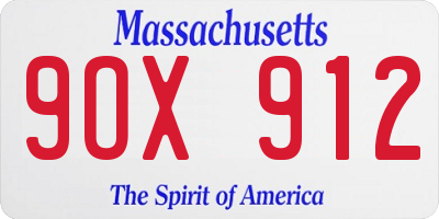 MA license plate 9OX912