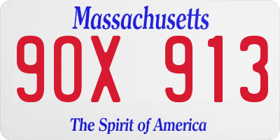 MA license plate 9OX913