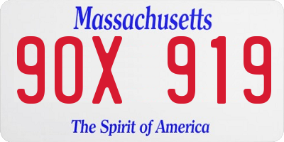 MA license plate 9OX919