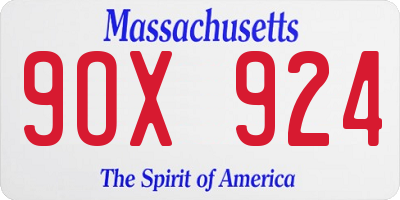 MA license plate 9OX924